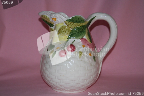 Image of Pot with decor of  cherry and flowers