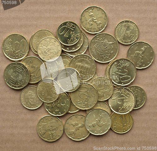 Image of Euro coins background