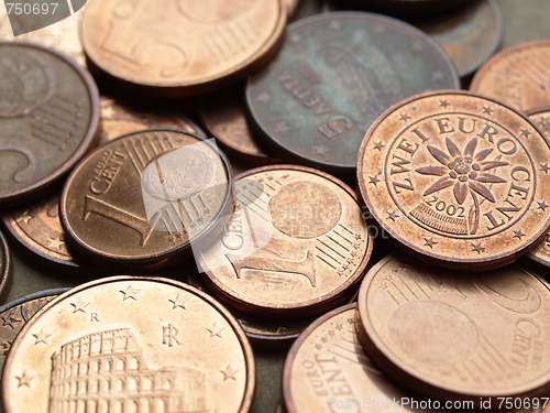 Image of Euro coins background