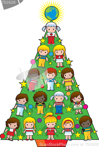 Image of Country Children Christmas Tree