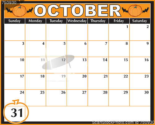 Image of Halloween  Calendar