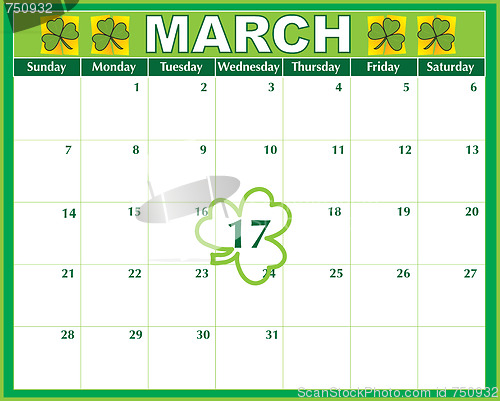 Image of St. Patricks  Day Calendar