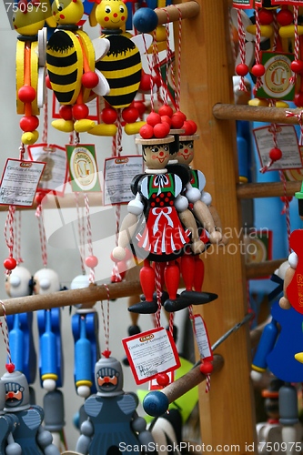 Image of Colourful figures of wood