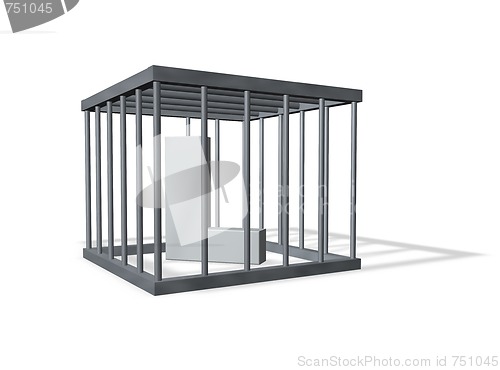Image of big L in a cage