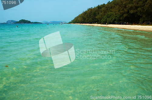 Image of Seacoast with vibrant turquoise water 