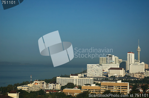 Image of Skyscrapers on the seashore.