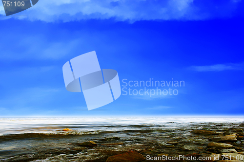 Image of sea beach and summer sky