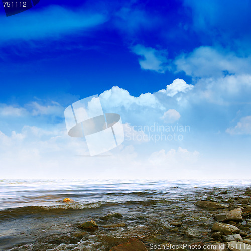 Image of sea beach and summer sky