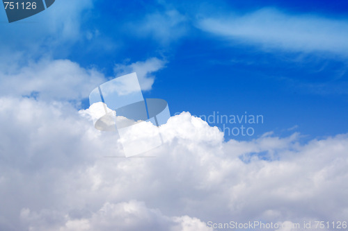 Image of beautiful blue sky with cloud