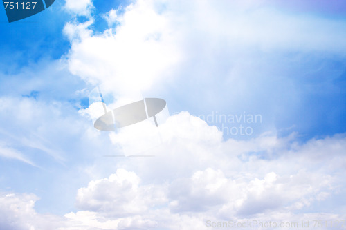 Image of beautiful blue sky with cloud