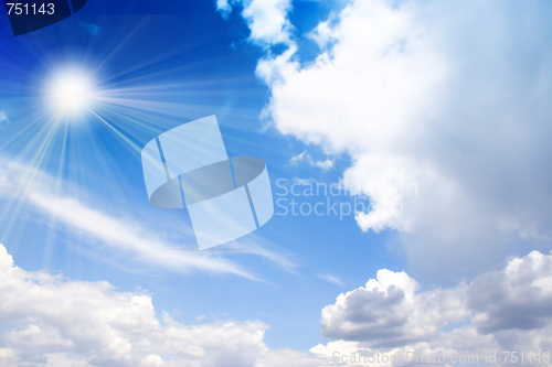 Image of beautiful blue sky with cloud