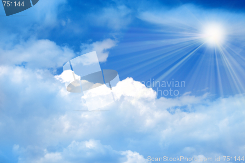 Image of beautiful blue sky with cloud