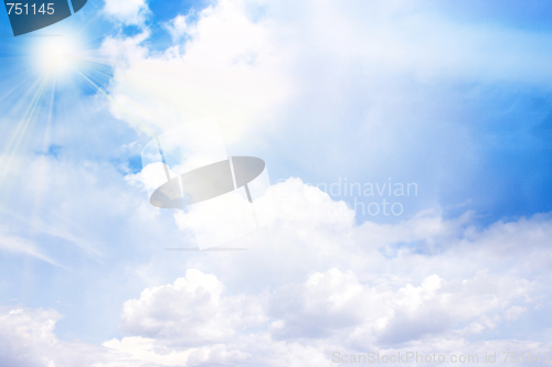 Image of beautiful blue sky with cloud