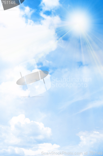 Image of beautiful blue sky with cloud