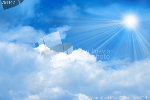 Image of beautiful blue sky with cloud