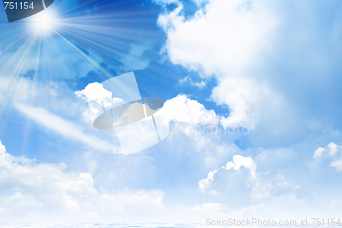 Image of beautiful blue sky with cloud