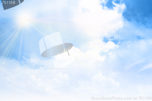 Image of beautiful blue sky with cloud