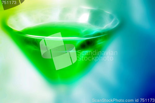 Image of abstract scene of the liquor-glass on varicoloured background