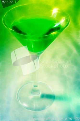 Image of abstract scene of the liquor-glass on varicoloured background