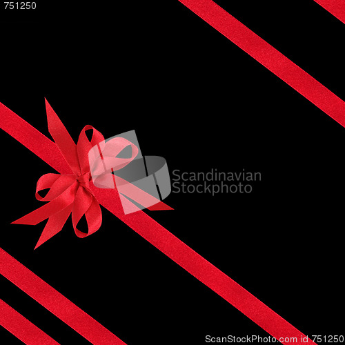 Image of Red Satin Bow and Ribbons