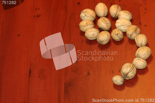 Image of ripe nut on table