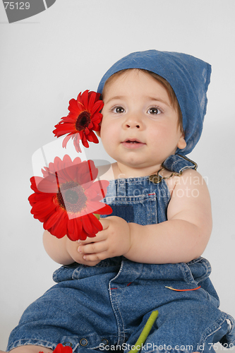 Image of Child with Flowers