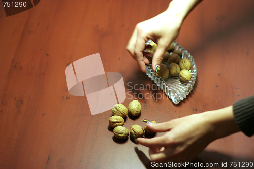 Image of ripe nut on table