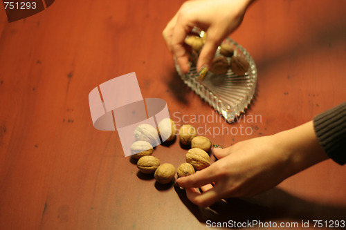 Image of ripe nut on table