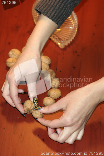 Image of ripe nut on table