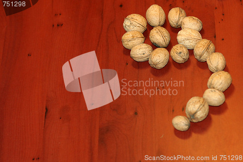 Image of ripe nut on table