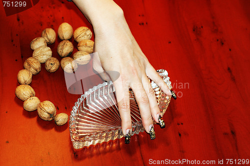 Image of ripe nut on table