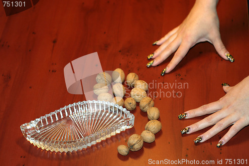 Image of ripe nut on table