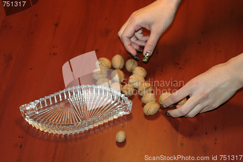 Image of ripe nut on table