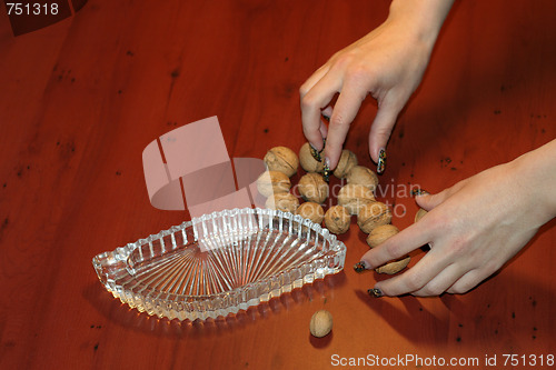 Image of ripe nut on table