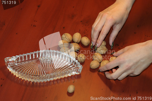 Image of ripe nut on table