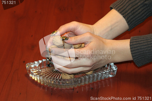 Image of ripe nut on table