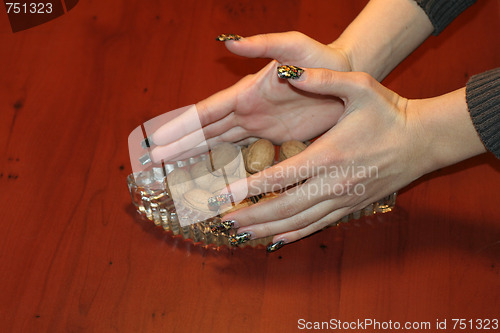 Image of ripe nut on table