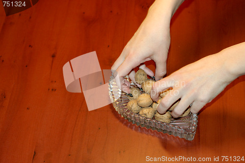 Image of ripe nut on table