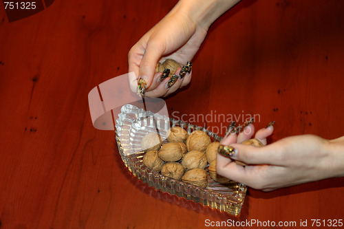 Image of ripe nut on table