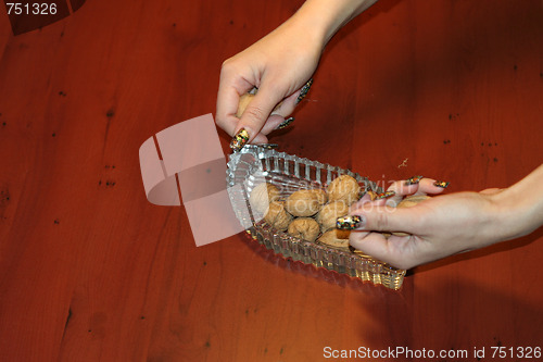 Image of ripe nut on table