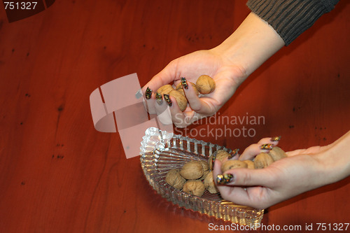 Image of ripe nut on table