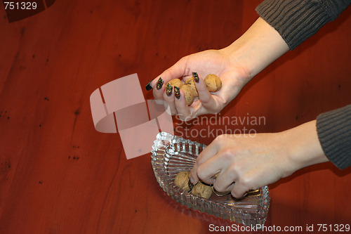 Image of ripe nut on table