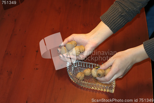 Image of ripe nut on table