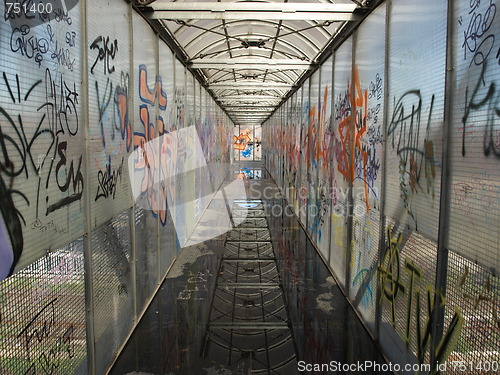 Image of Footbridge with graffiti