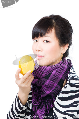 Image of Woman with lemon