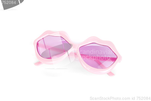 Image of party pink  lips shaped glasses