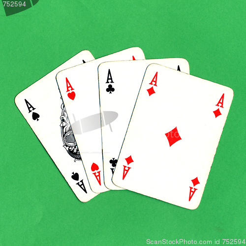 Image of Poker of aces cards