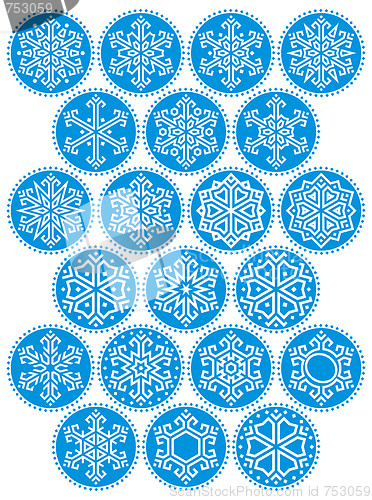 Image of Snowflakes Blue Round Kit