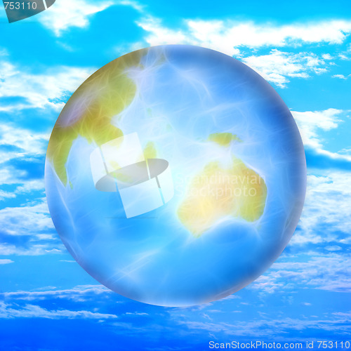 Image of abstract background with scene planet