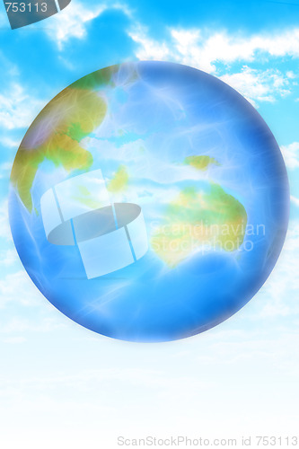 Image of abstract background with scene planet